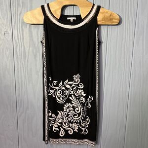 Studio One NY Women's Sleeveless Printed Shift Dress Black White‎ Size 1XL